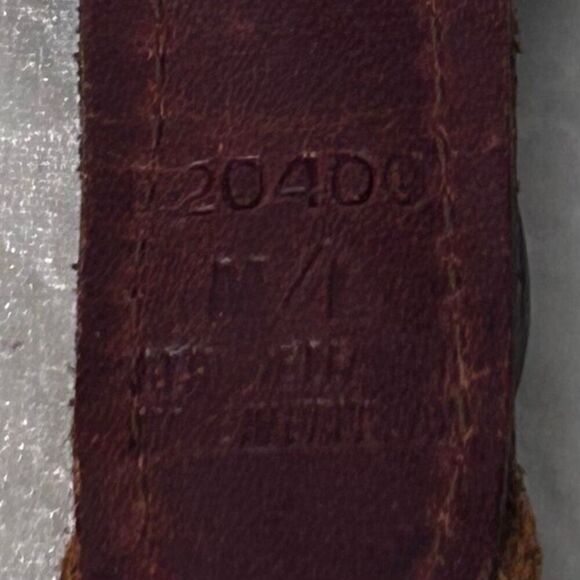 Vintage Leather Belt Unisex M/L Brown Braided Gold Tone Buckle Made In Uruguay - Picture 7 of 7